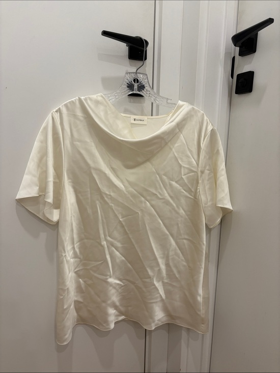 Lilysilk Tops - Lilysilk Cream Silk Short Sleeve Blouse